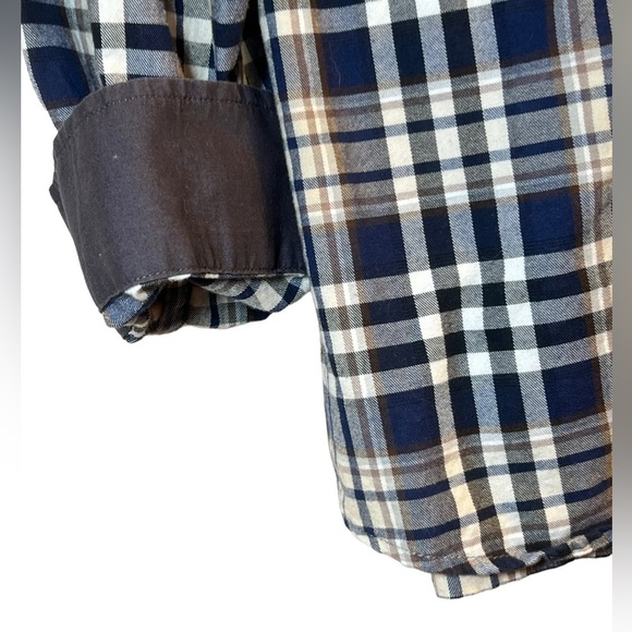 đť…şHAGGAR Clothing Navy Plaid Dress Shirt Sz XXL - Picture 3 of 7